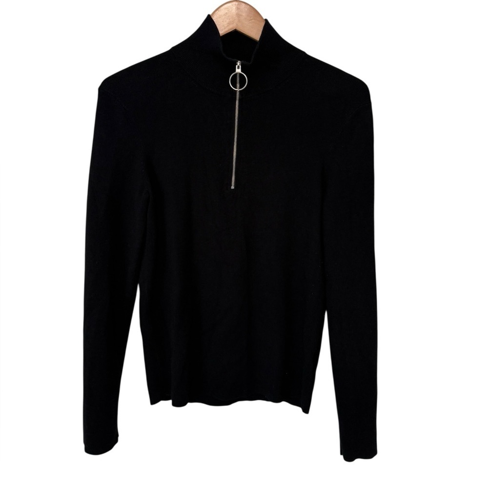 AllSaints black Half-Zip Sweater/ long sleeve large